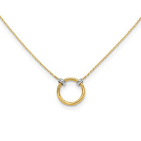Load image into Gallery viewer, 14K with Rhodium Polished Circle Necklace
