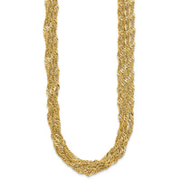 Load image into Gallery viewer, 14K Polished/Diamond-cut Multi-strand Singapore Necklace
