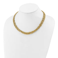 Load image into Gallery viewer, 14K Polished/Diamond-cut Multi-strand Singapore Necklace
