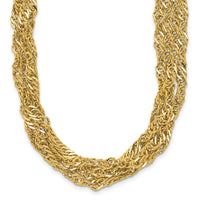 Load image into Gallery viewer, 14K Polished/Diamond-cut Multi-strand Singapore Necklace
