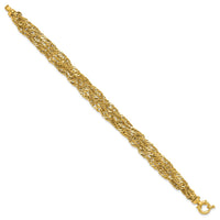 Load image into Gallery viewer, 14K Polished/Diamond-cut Multi-strand Singapore Bracelet
