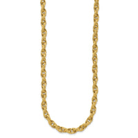 Load image into Gallery viewer, 14K Polished/Textured/Dia-cut Twisted Link Necklace
