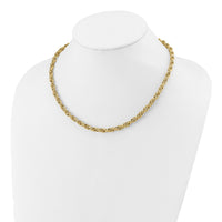 Load image into Gallery viewer, 14K Polished/Textured/Dia-cut Twisted Link Necklace
