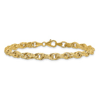 Load image into Gallery viewer, 14K Polished/Textured/Dia-cut Twisted Link Bracelet
