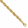14K Polished/Textured/Dia-cut Twisted Link Bracelet