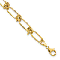 Load image into Gallery viewer, 14K Polished Love Knot Fancy Paperclip Link Bracelet
