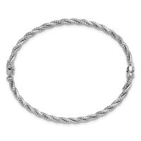 Load image into Gallery viewer, 14K w/ White Rhodium Polish/Diamond-cut Twisted Hinged Bangle
