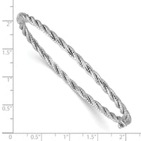 Load image into Gallery viewer, 14K w/ White Rhodium Polish/Diamond-cut Twisted Hinged Bangle
