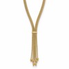 14K Polish/Texture/Dia-cut Fancy Drop Necklace