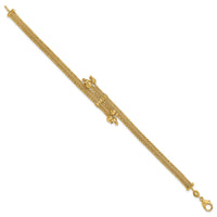 Load image into Gallery viewer, 14K Polish/Texture/Dia-cut Fancy Bracelet
