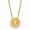 14K Polished and Satin Tree of Life Necklace