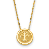 Load image into Gallery viewer, 14K Polished and Satin Tree of Life Necklace
