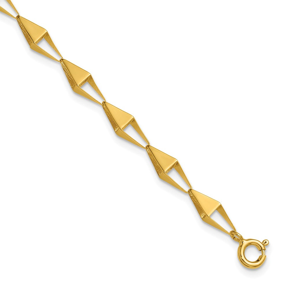 14K Polished Geometric Link Bracelet