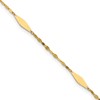 14K Geometric 5-Station 9 inch Plus 1 inch Extender - Total 10 inch Anklet