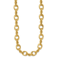 Load image into Gallery viewer, 14K Polished Fancy Circle and Rope Link Necklace

