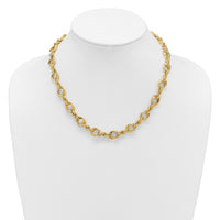 Load image into Gallery viewer, 14K Polished Fancy Circle and Rope Link Necklace
