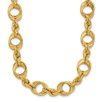 Load image into Gallery viewer, 14K Polished Fancy Circle and Rope Link Necklace
