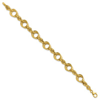 Load image into Gallery viewer, 14K Polished Fancy Circle and Rope Link Bracelet
