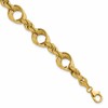 14K Polished Fancy Circle and Rope Link Bracelet