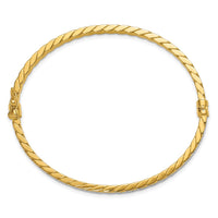 Load image into Gallery viewer, 14K w/Rhodium Polished and Diamond-Cut Hinged Bangle
