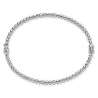 Load image into Gallery viewer, 14K White Gold Polished Beaded Hinged Bangle
