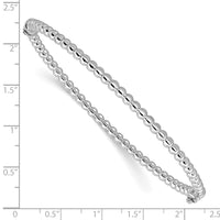 Load image into Gallery viewer, 14K White Gold Polished Beaded Hinged Bangle
