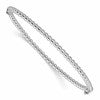 14K White Gold Polished Beaded Hinged Bangle