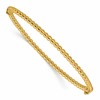 14K Polished Beaded Hinged Bangle