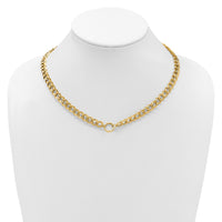 Load image into Gallery viewer, 14K Polished Circle Accent Fancy Link Necklace
