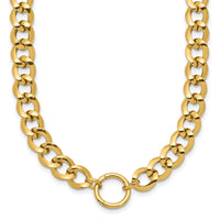Load image into Gallery viewer, 14K Polished Circle Accent Fancy Link Necklace
