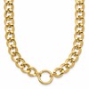 14K Polished Circle Accent Fancy Link Necklace
