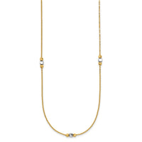 Load image into Gallery viewer, 14K Two-tone Polished / Dia-cut Beads w/2in ext. Necklace
