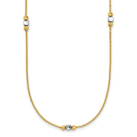 Load image into Gallery viewer, 14K Two-tone Polished / Dia-cut Beads w/2in ext. Necklace
