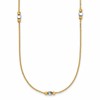 14K Two-tone Polished / Dia-cut Beads w/2in ext. Necklace