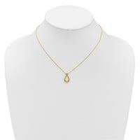 Load image into Gallery viewer, 14K Polished / Dia-cut Open Teardrop w/2in ext. Necklace
