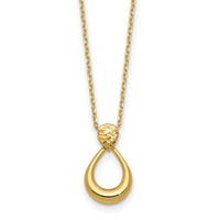 Load image into Gallery viewer, 14K Polished / Dia-cut Open Teardrop w/2in ext. Necklace
