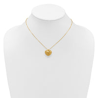 Load image into Gallery viewer, 14K Polished / Dia-cut Puffed Heart w/2in ext. Necklace
