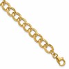 14K Polished and Textured Fancy Link Bracelet