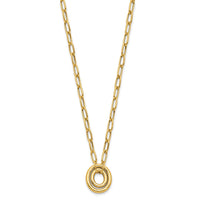Load image into Gallery viewer, 14K Polished Paper Clip Link with Oval Accent Necklace
