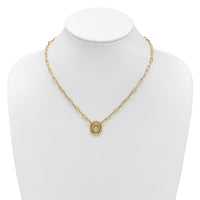 Load image into Gallery viewer, 14K Polished Paper Clip Link with Oval Accent Necklace
