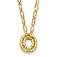 Load image into Gallery viewer, 14K Polished Paper Clip Link with Oval Accent Necklace
