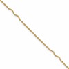 14K Wavy Bar 3-Station 9 inch Plus 1 inch Extender - Total 10 inch Anklet