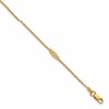 14K Bar and Textured Oval 9 inch Plus 1 inch Extender - Total 10 inch Anklet