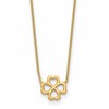 14K Polished 4-Leaf Clover w/2in ext. Necklace