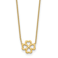Load image into Gallery viewer, 14K Polished 4-Leaf Clover w/2in ext. Necklace
