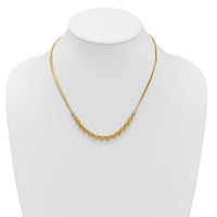Load image into Gallery viewer, 14K w/White RH Polished D/C 2-Strand Rolo Link Necklace
