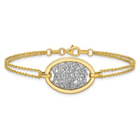 Load image into Gallery viewer, 14K w/White Rhodium Polished D/C Fancy Oval 2-Strand Bracelet
