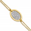 14K w/White Rhodium Polished D/C Fancy Oval 2-Strand Bracelet