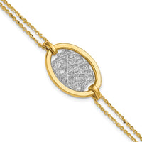 Load image into Gallery viewer, 14K w/White Rhodium Polished D/C Fancy Oval 2-Strand Bracelet
