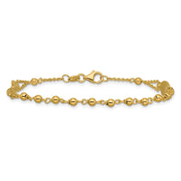 Load image into Gallery viewer, 14K Polished Diamond-cut / Beaded Religious Rosary Style Bracelet
